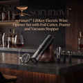 sorunavi™ LiftKey Electric Wine Opener Set with Foil Cutter, Pourer and Vacuum Stopper